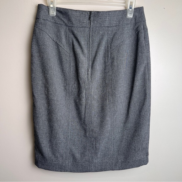 Worthington Petite Charcoal Tweed Pencil Skirt Size 8P Lined EUC - Picture 3 of 5